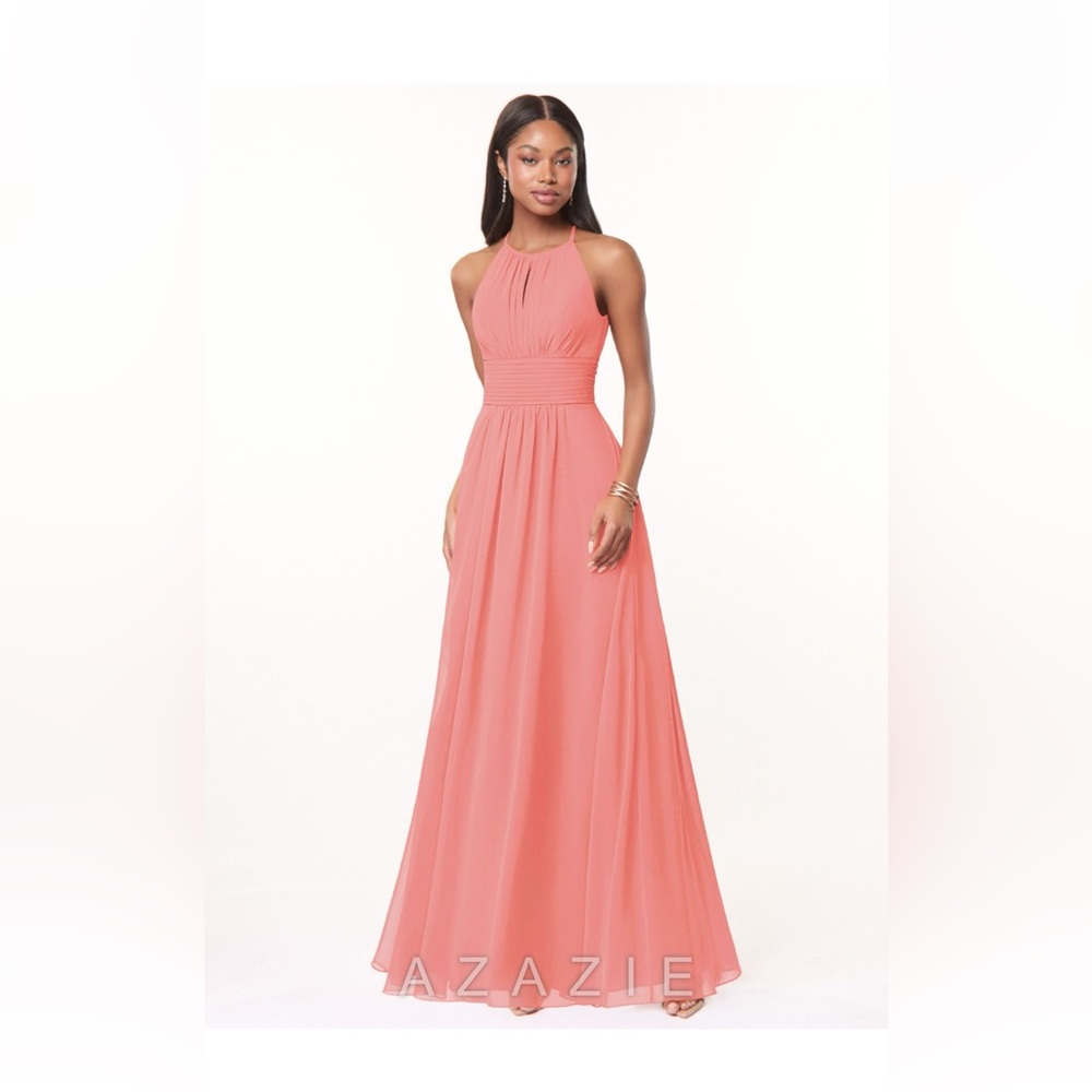 NWT Azazie Bonnie A0 Coral bridesmaid dress sheath column